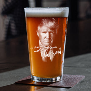 Custom Name President Donald Trump Print Beer Glass N304 62542 HO82