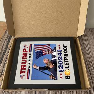 Trump 2024 B**letproof Picture Frame Canvas Poster HA75 63120