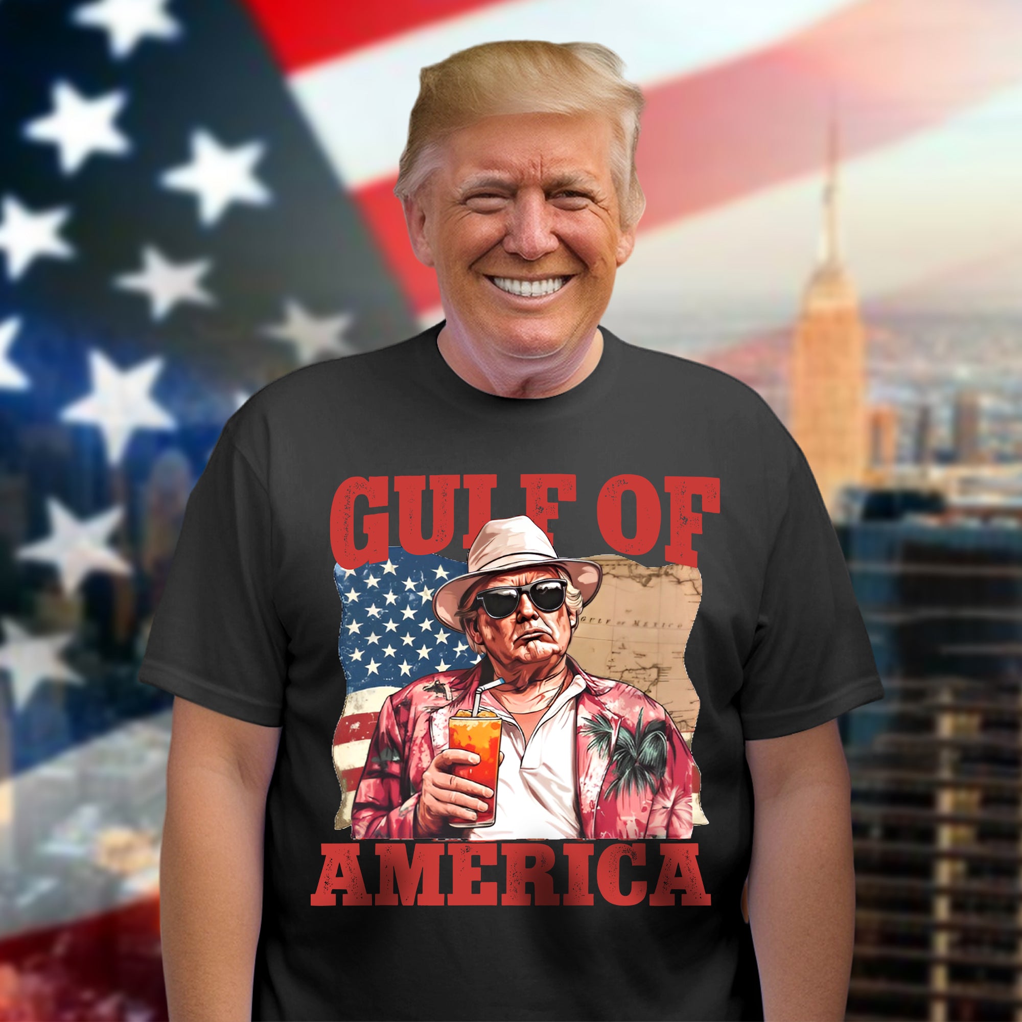 President Trump Gulf of America, Gulf of Mexico to Gulf of America Dark Shirt HA75 64330