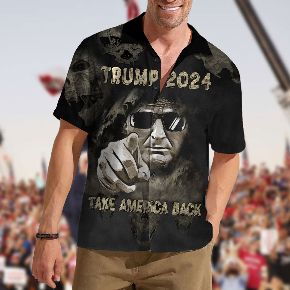 Skull Trump 2024 Take America Back Hawaii Shirt HO82 62576