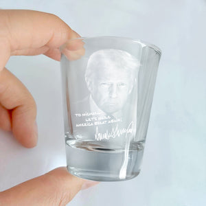 Personalized President Donald Trump Autographed Shot Glass HA75 64368