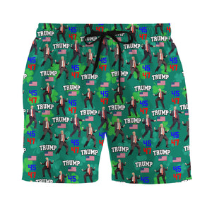 Trump 45 47 Dancing, Trump Irish St. Patrick's Day Beach Short N304 HA75 67218