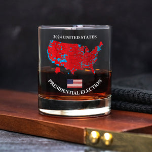 Trump US Presidential Election 2024 Map Whisky Glass Christmas Gifts HA75 67066