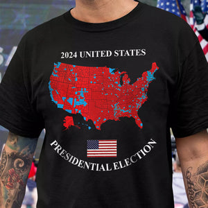 Trump US Presidential Election 2024 Map Dark Shirt HA75 67070