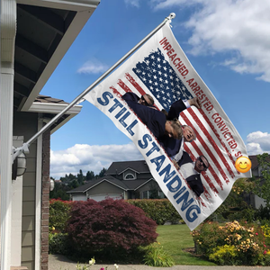 Impeached Arrested Convicted Sh** Still Standing Trump Banner Flag HA75 63134