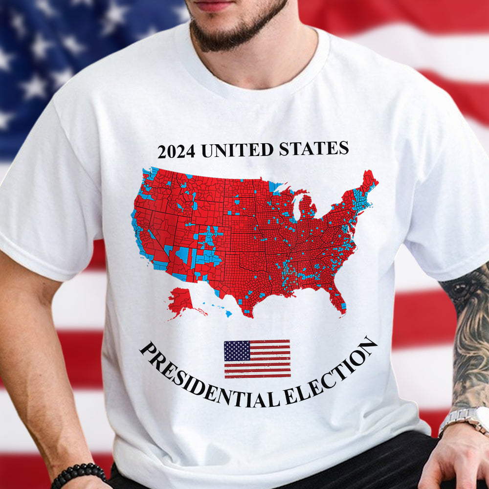 Trump US Presidential Election 2024 Map Bright Shirt HA75 67068