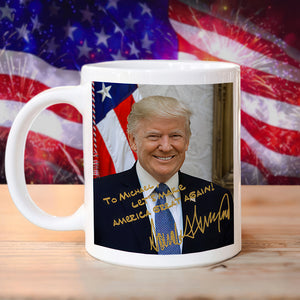 President Donald Trump Autographed Mug, Donald Trump Homage Mug HA75 63584