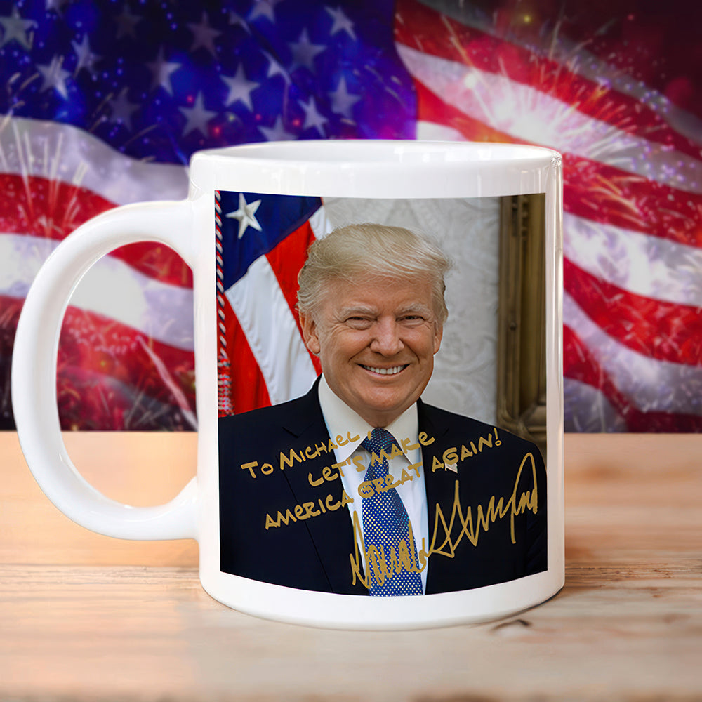 President Donald Trump Autographed Mug, Donald Trump Homage Mug HA75 63584