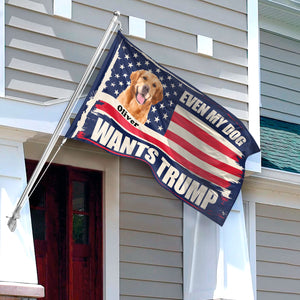 Custom Photo Even My Dogs Want Trump House Flag TH10 63295