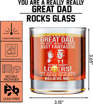 Father'S Day Gifts for Dad from Daughter, Son - Dad Gifts - Birthday Gifts for Dad - Dad Birthday Gift Ideas - Cool Gifts for Dad - Present for Dad 10Oz Whiskey Rock Glass 62601