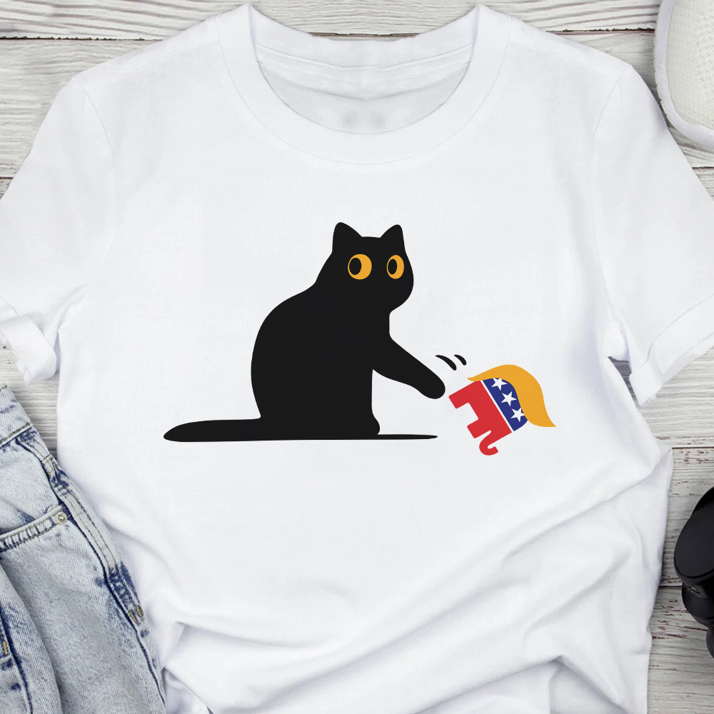 Kamala Harris 2024 Victory Black Cat vs. GOP Elephant Bright Shirt HA75 63456