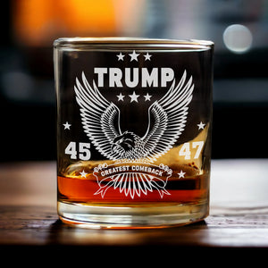 Trump 45-47 US Election Engraved Whiskey Glass HO82 65300