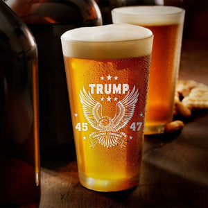 Trump 45 47 Greatest Comback Engraved Beer Glass HO82 65296