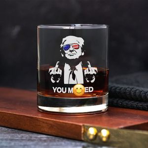 You M**sed Donald Trump F**ht Middle Finger Rock Glass HA75 62984