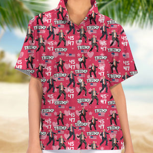 Trump 45 47 Dancing Trump Valentine's Day Gift Hawaii Shirt HA75 64254