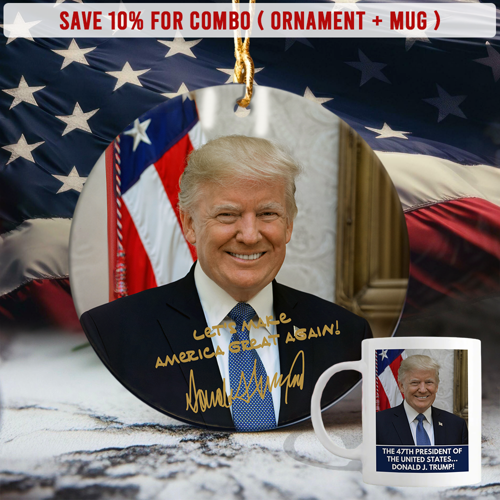 President Donald Trump Photo Ceramic Ornament TH10 63551