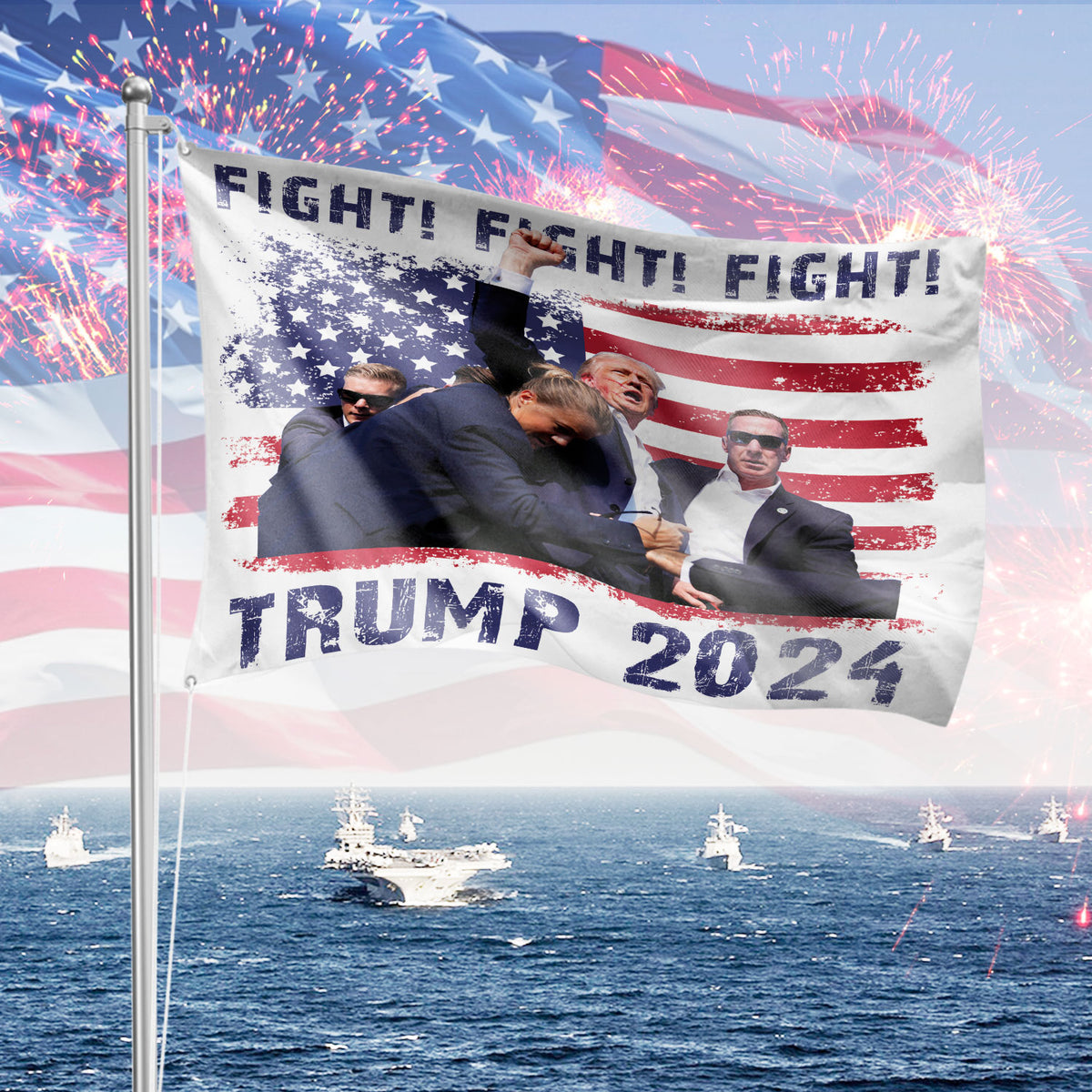 Fi**t Fi**t Fi**t Trump 2024 House Flag HO82 62988