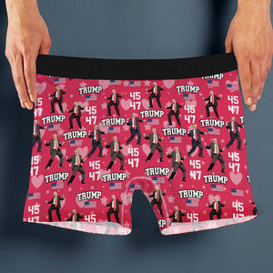 Trump 45 47 Dancing Trump Valentine's Day Gift Men's Boxer HA75 64258