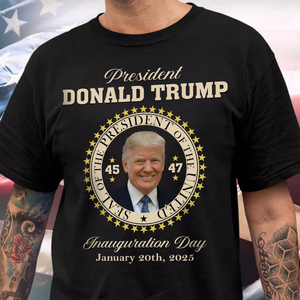 President Donald Trump Inauguration Day Black Dark Shirt HA75 64060