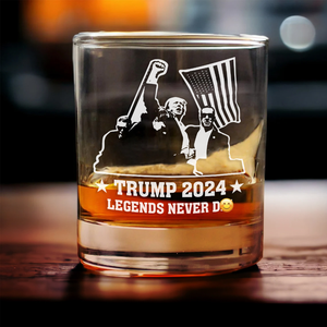 Trump 2024 For President Legends Never D** Rock Glass HO82 63244