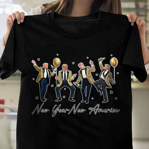 New Year New America Humorous Dancing Trump Dark Shirt HA75 64286