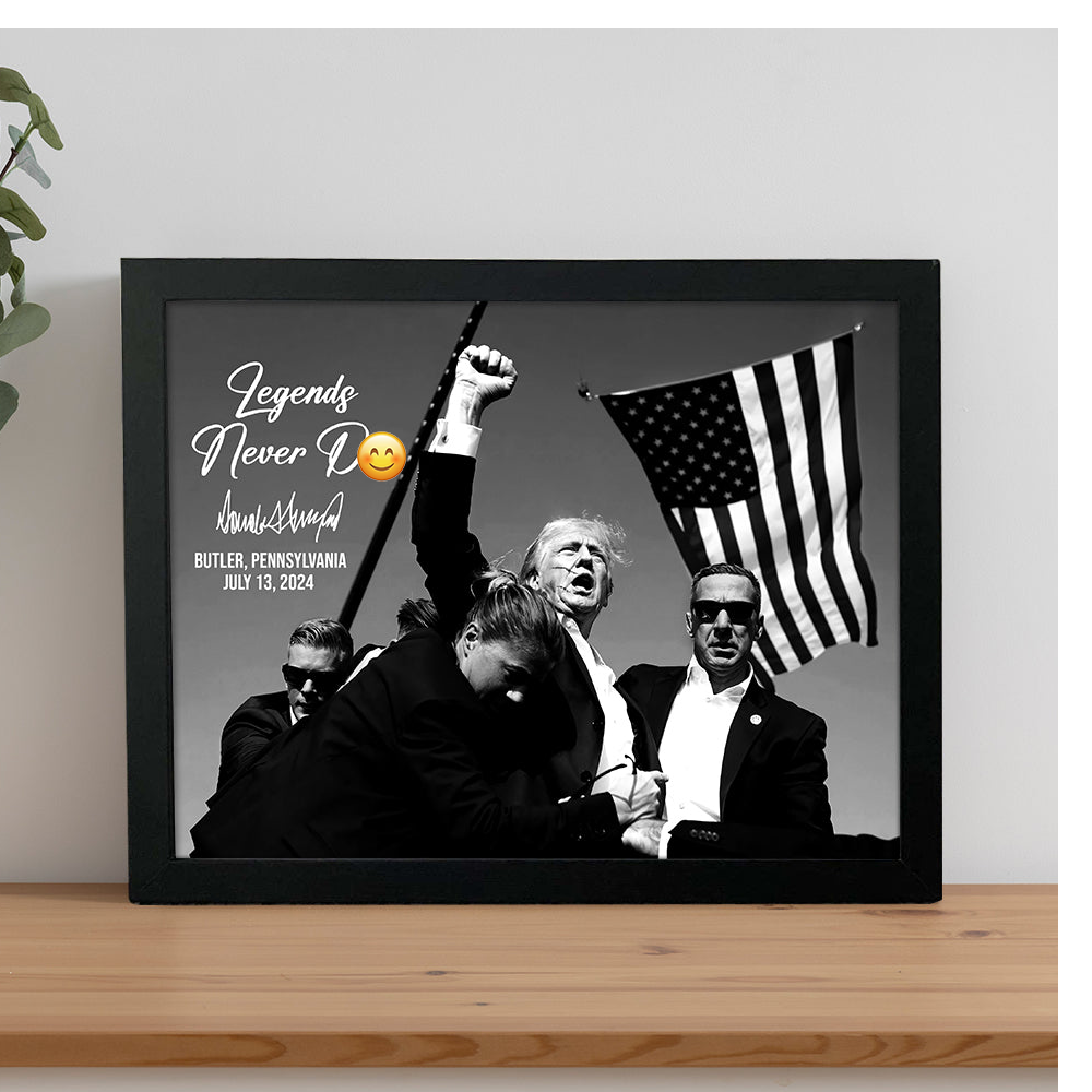 BnW Legends Never D** Donald Trump Picture Frame Canvas Poster TH10 63095