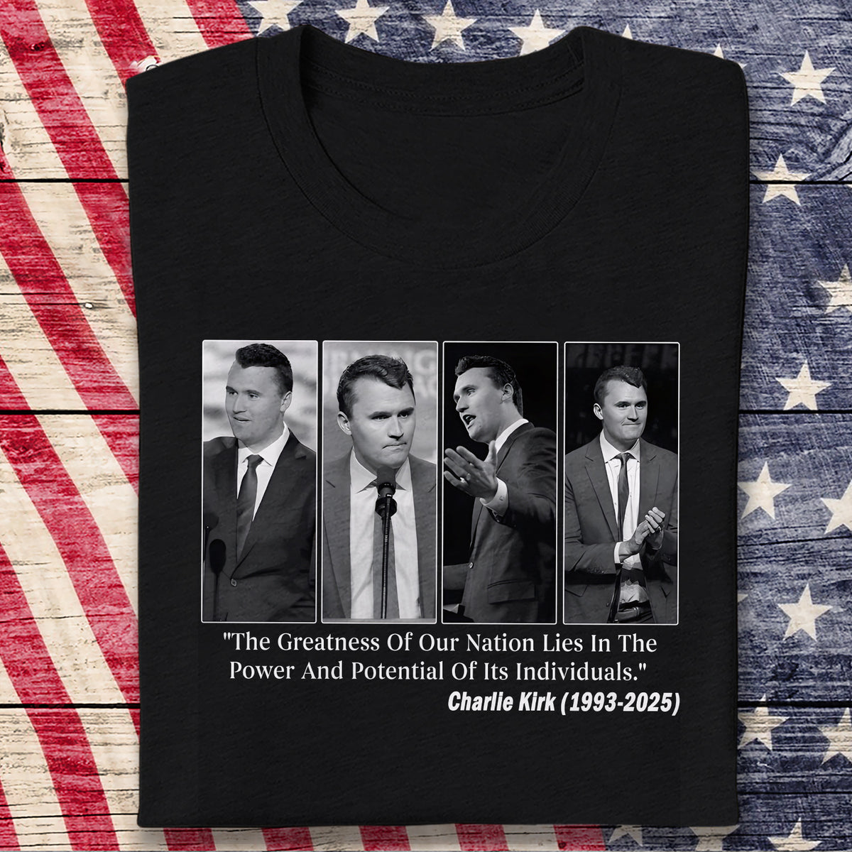 Charlie Kirk Conservative Patriot Memorial Dark Shirt LM32 65413