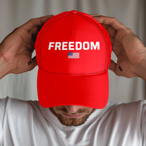 Red Charlie Kirk Freedom Printed Vintage 2D Baseball Cap |  Charlie Kirk Red Hat | We Wear Red Charlie Kirk Birthday October 14 | Red Freedom Hat TH10 64579