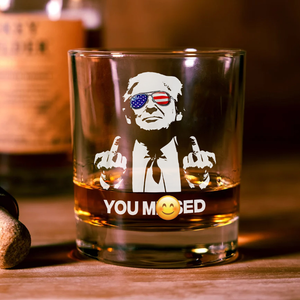 You M**sed Donald Trump F**ht Middle Finger Rock Glass HA75 62984