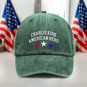 Justice For Charlie Kirk - American Hero Washed Denim Baseball Cap LM32 65665