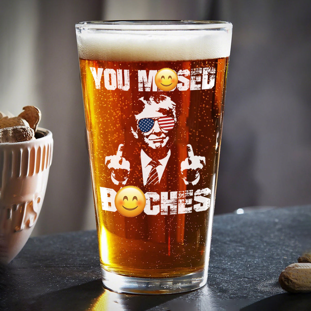 You M**sed B**ches Trump F**ht Middle Finger Print Beer Glass N304 HA75 63036