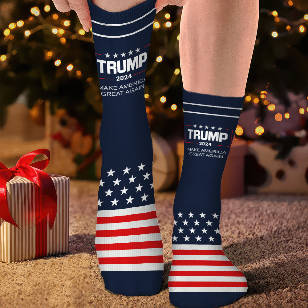 Trump 2024 Make America Great Again US Election Middle Tube Socks HO82 65514