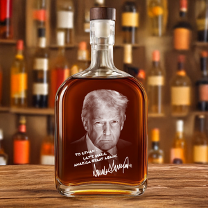 Personalized President Donald Trump Autographed Whiskey Bottle HA75 64404