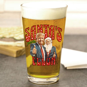 Santas Favortite Felon Distressed Print Beer Glass HO82 65228