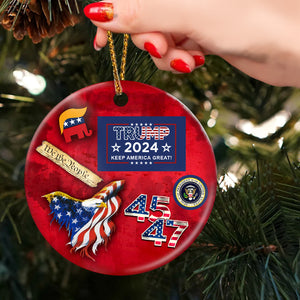 Trump 45 47 Keep America Great Ceramic Ornament HA75 63306