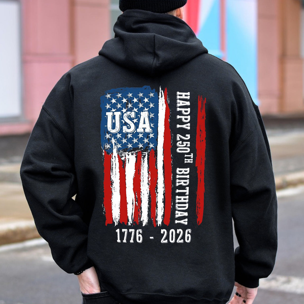 Happy 250th Birthday America Flag Back Side Dark Shirt LM32 895285