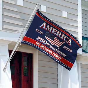 Custom Name 250th Anniversary USA House Flag HO82 901192