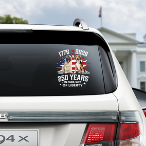 Custom Photo 250 Years In Purr-suit Of Liberty Vintage Dog Car Sticker HO82 901236