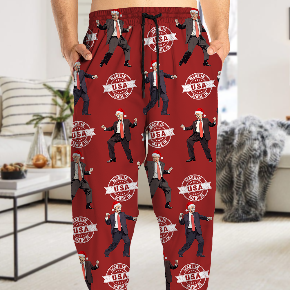 Trump Dancing A Little Bit Crazy Made in USA Christmas Sweatpants LM32 63963