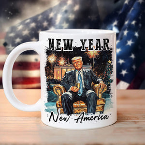 New Year New America President Donald Trump White Mug HA75 64282