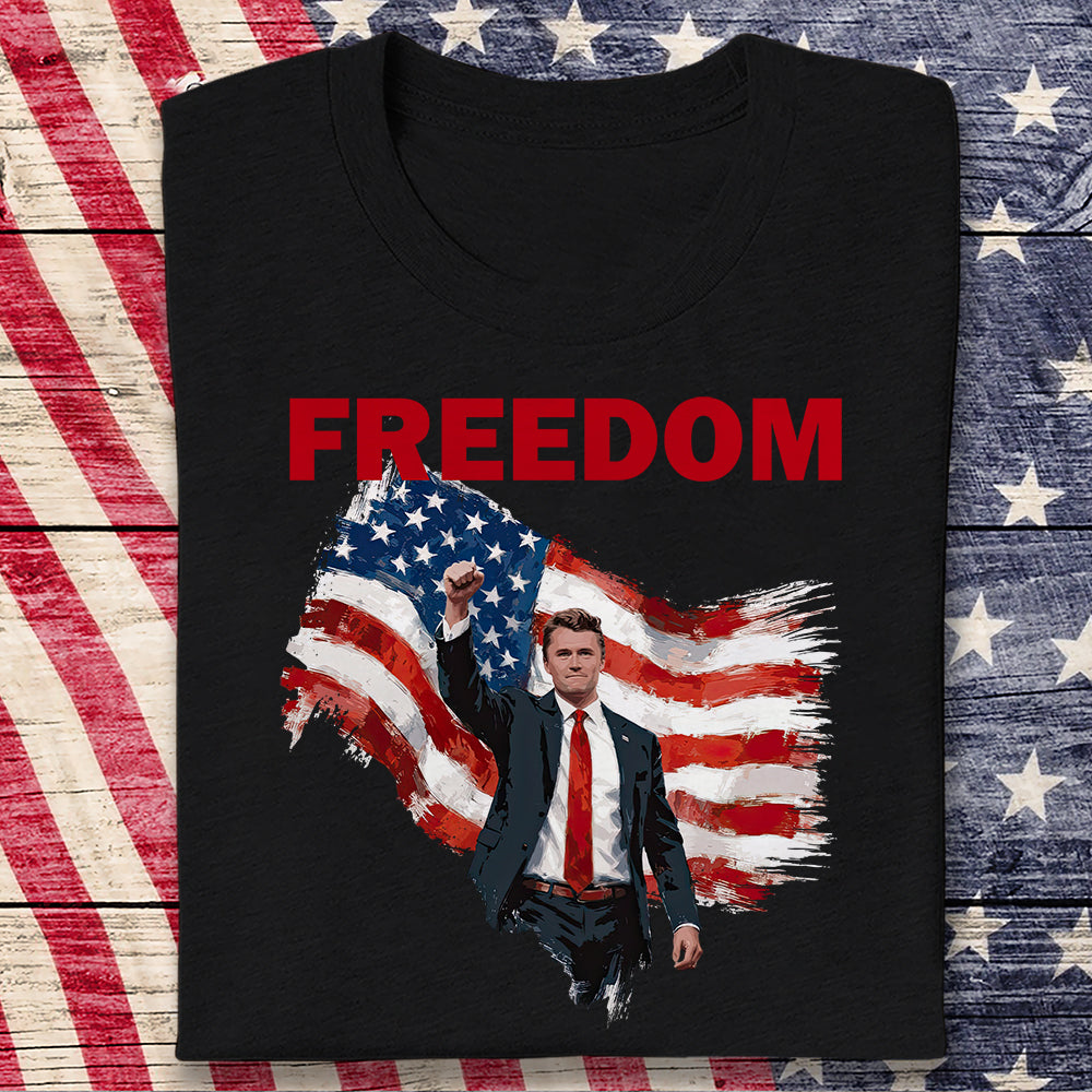 Freedom Stand With Charlie Kirk Dark Shirt HA75 64572