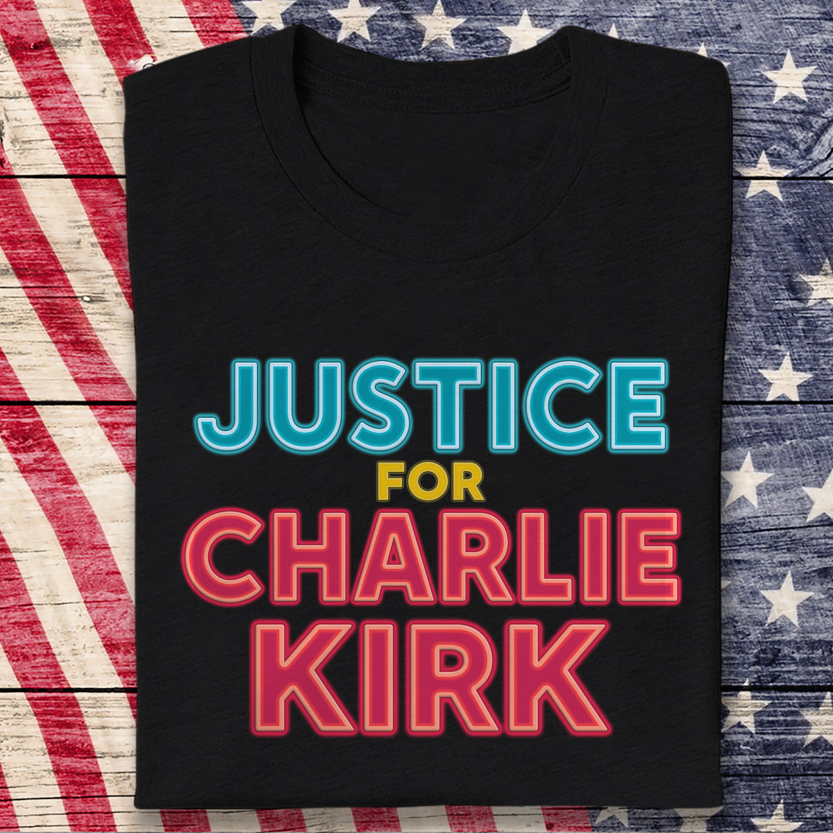 Justice For Charlie Kirk Support American Values Dark Shirt HO82 65978