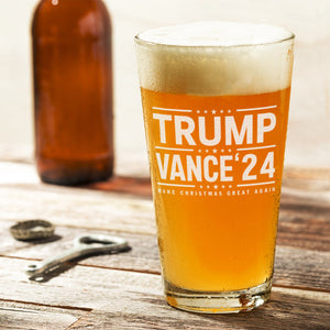 Trump Vance 2024 Make Christmas Great Again Engraved Beer Glass LM32 63899