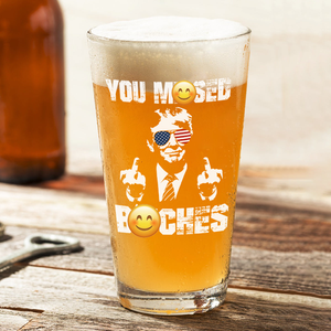 You M**sed B**ches Trump F**ht Middle Finger Print Beer Glass N304 HA75 63036