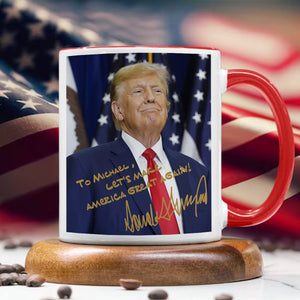 President Donald Trump Autographed Mug, Donald Trump Homage Accent Mug HA75 63626