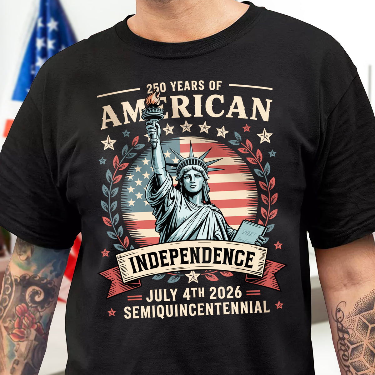 Statue of Liberty 250 Years Independence Day 2026 Dark Shirt LM32 895293