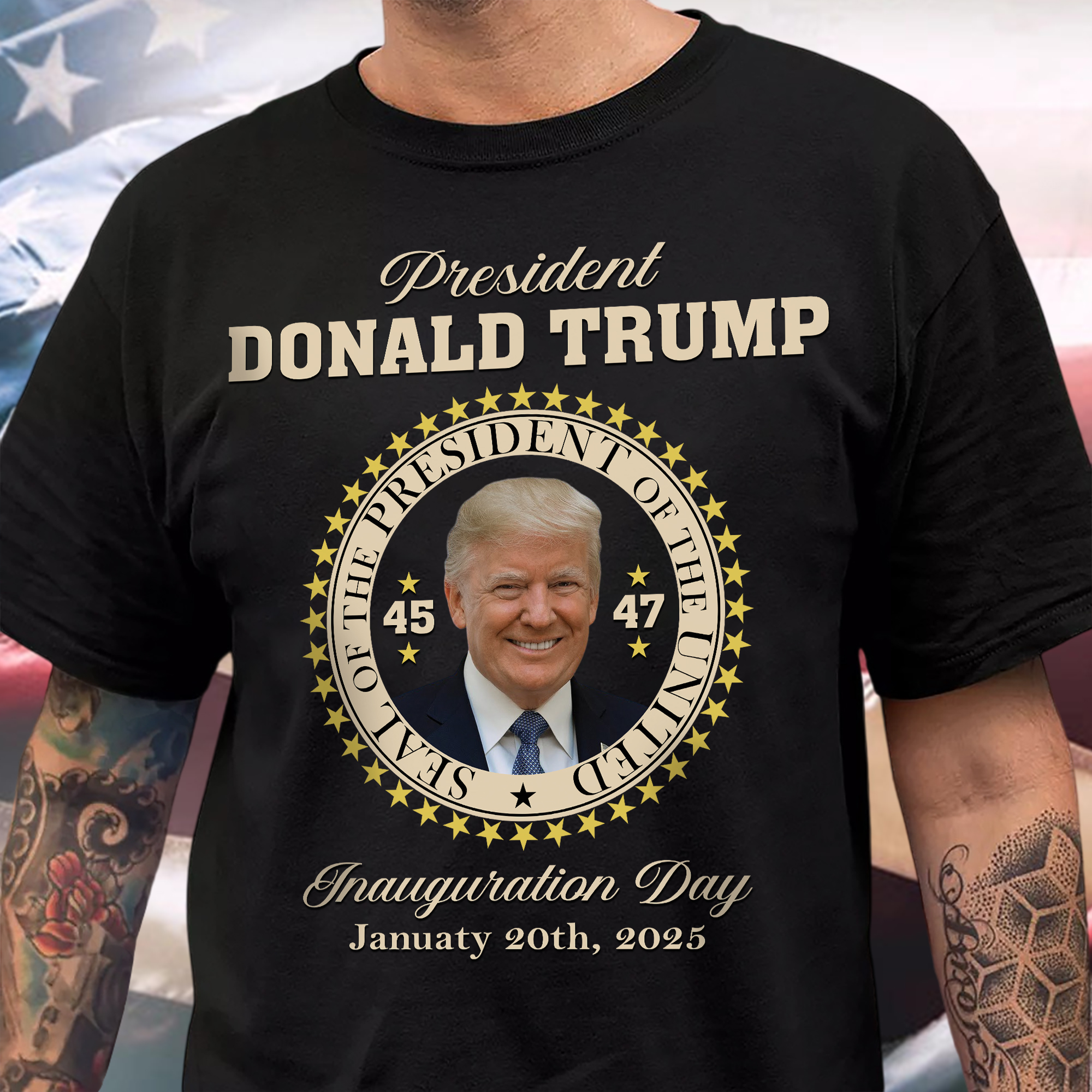 President Donald Trump Black Dark Shirt HA75 64060