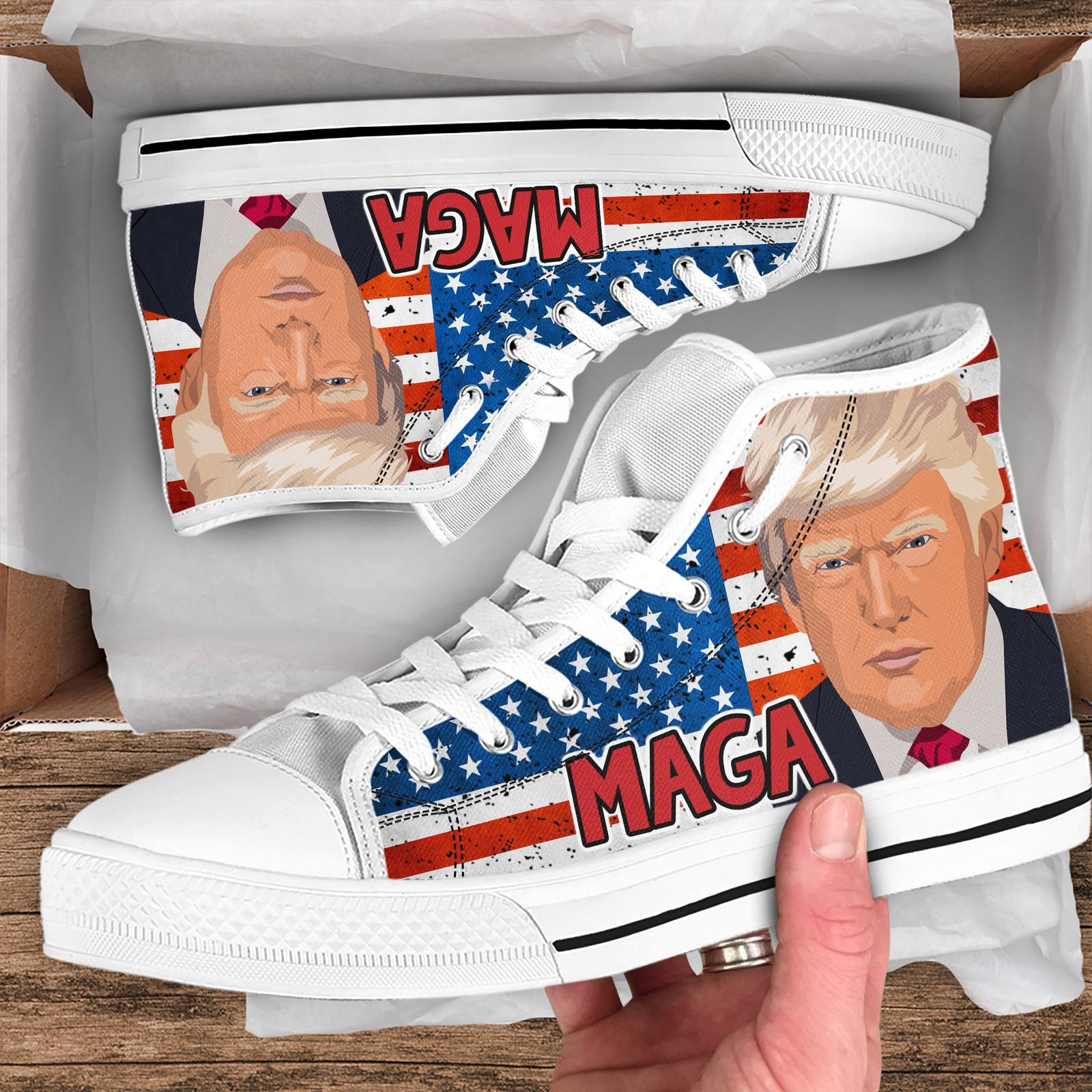 Maga Trump 2024 With US Flag High Top Shoes T368 HA75 62844