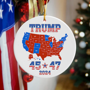 Trump 45 47 US Presidential Election 2024 Map Ornament Christmas Gifts N304 HA75 64112