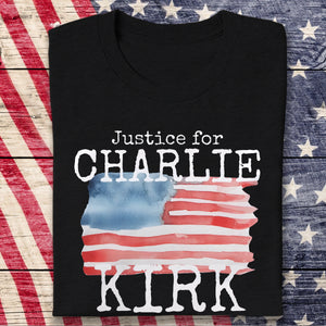 Justice For Charlie Kirk Conservative Political Dark Shirt LM32 65631
